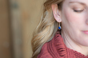 Lapis Lazuli Bezel-Style Earrings