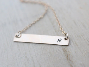Gold Bar Necklace - Personalized