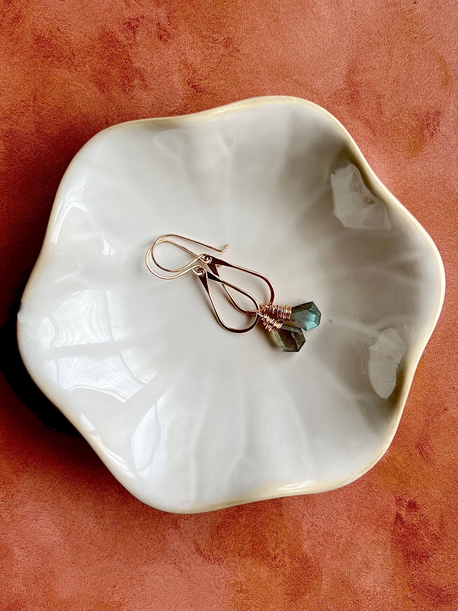 Prism Hoops - Labradorite