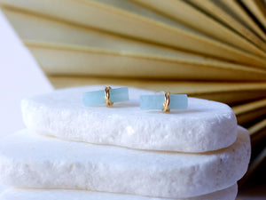 Birch Studs - Aquamarine