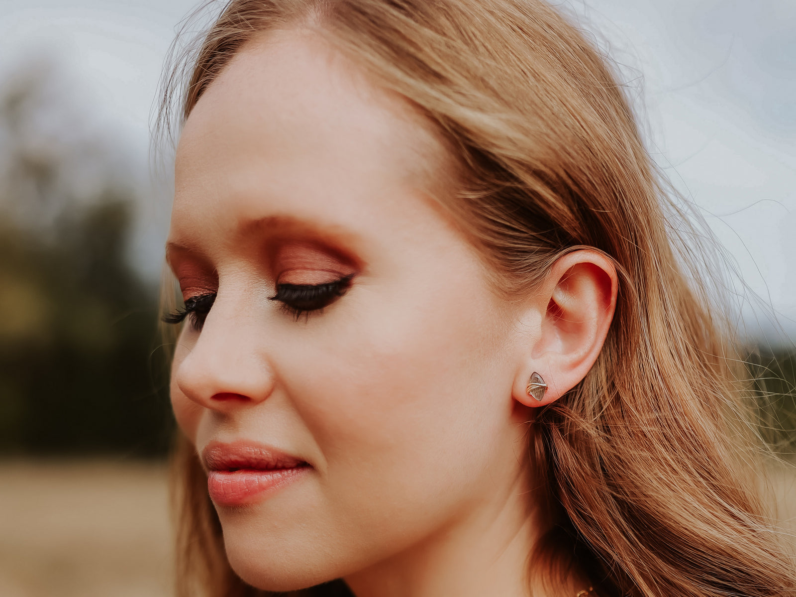 Marquis Studs - Labradorite