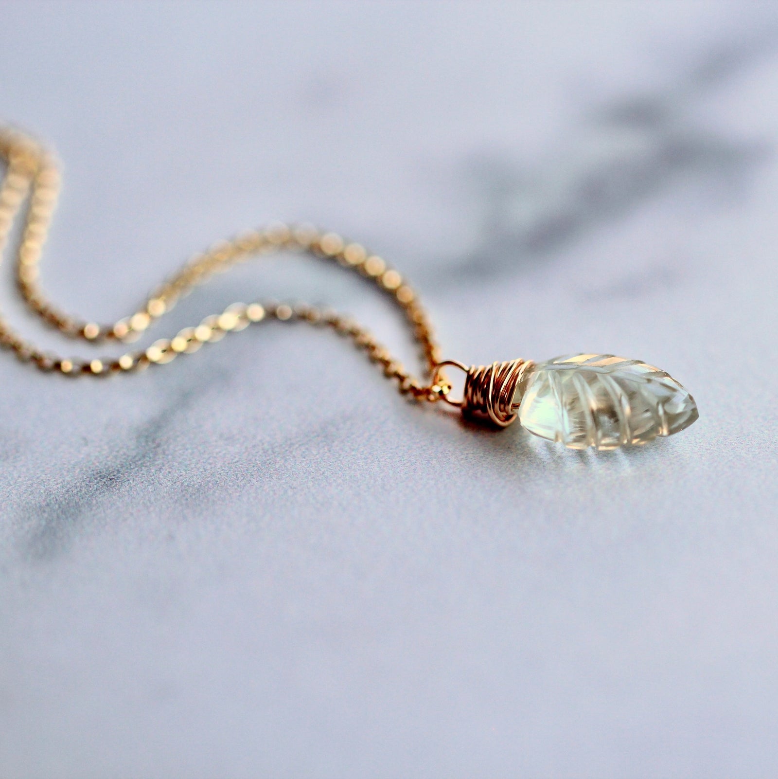 Palm Necklace - Prasiolite