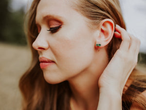 Green Onyx Hug Hoops