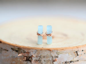 Birch Studs - Aquamarine