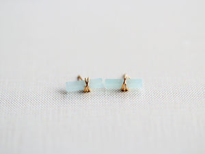 Birch Studs - Aquamarine