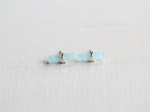 Birch Studs - Aquamarine