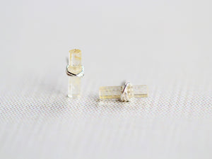 Birch Studs - Rutilated Quartz