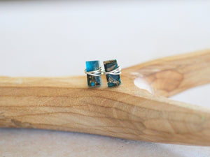 Baguette Studs - Copper Apatite