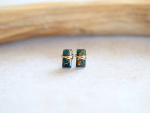 Baguette Studs - Copper Apatite