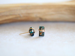 Baguette Studs - Copper Apatite