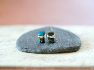 Baguette Studs - Copper Apatite