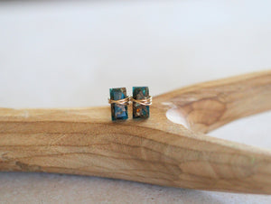 Baguette Studs - Copper Apatite