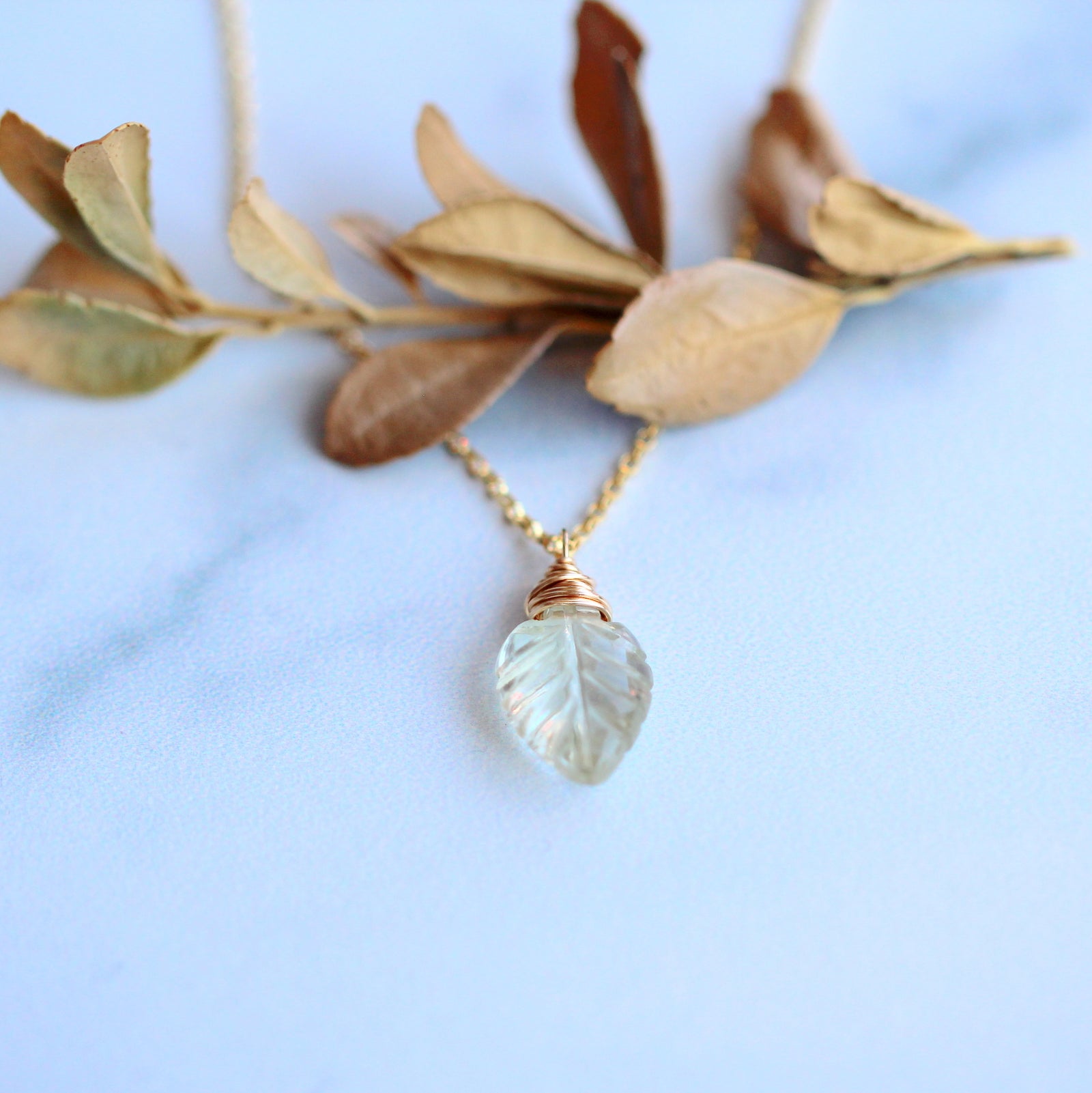 Palm Necklace - Prasiolite