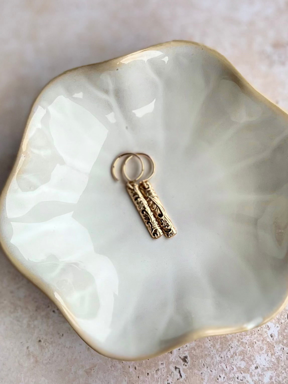 Blossom Bar Huggie Hoops