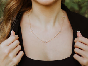 Herkimer Diamond Draped Necklace