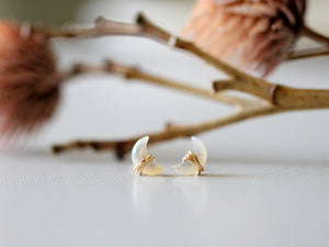 Mini Moonbeam Studs - Mother of Pearl