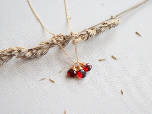 Garnet Trio Necklace