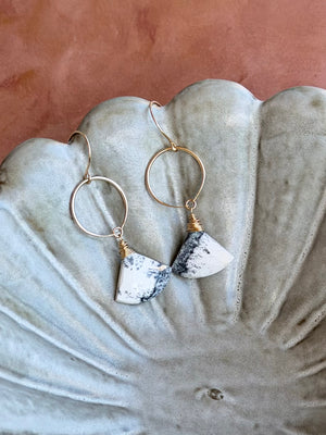 Bombay Earrings - Dendritic Opal