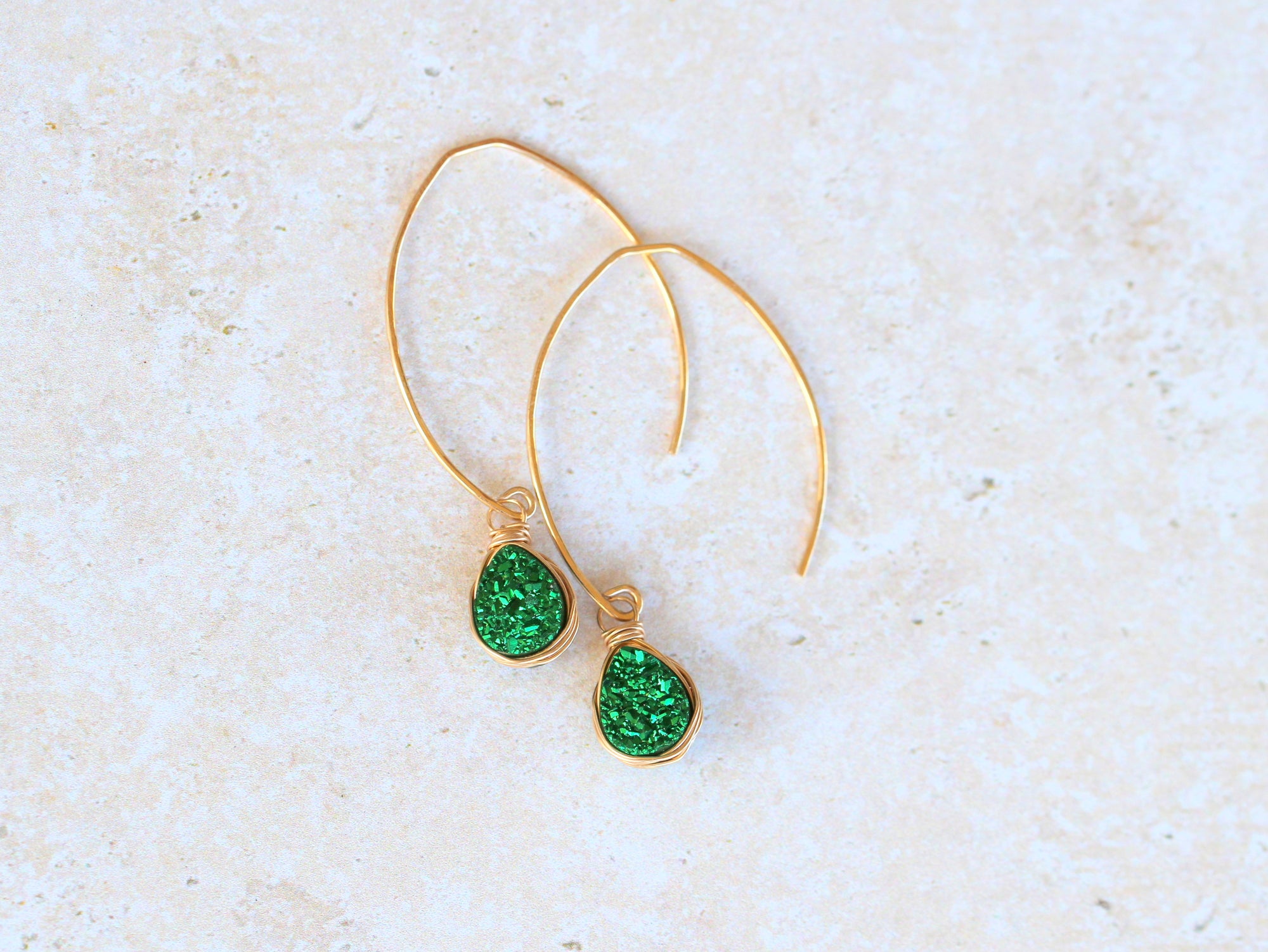 Linear Druzy Drops - Emerald City