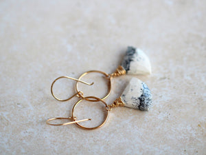 Bombay Earrings - Dendritic Opal