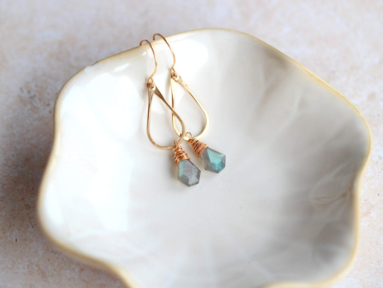 Prism Hoops - Labradorite