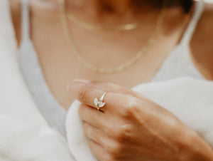 Mini Moonbeam Ring - Crystal Quartz