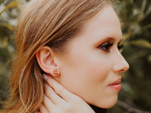 Moonbeam & Stardust Studs - Strawberry Quartz