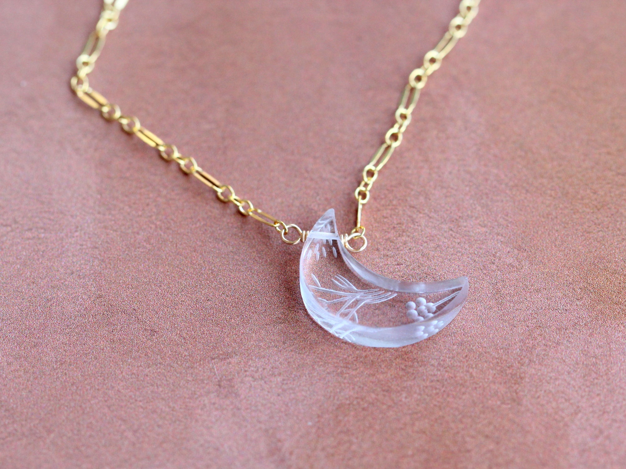 Moonflower Necklace - Rose Quartz