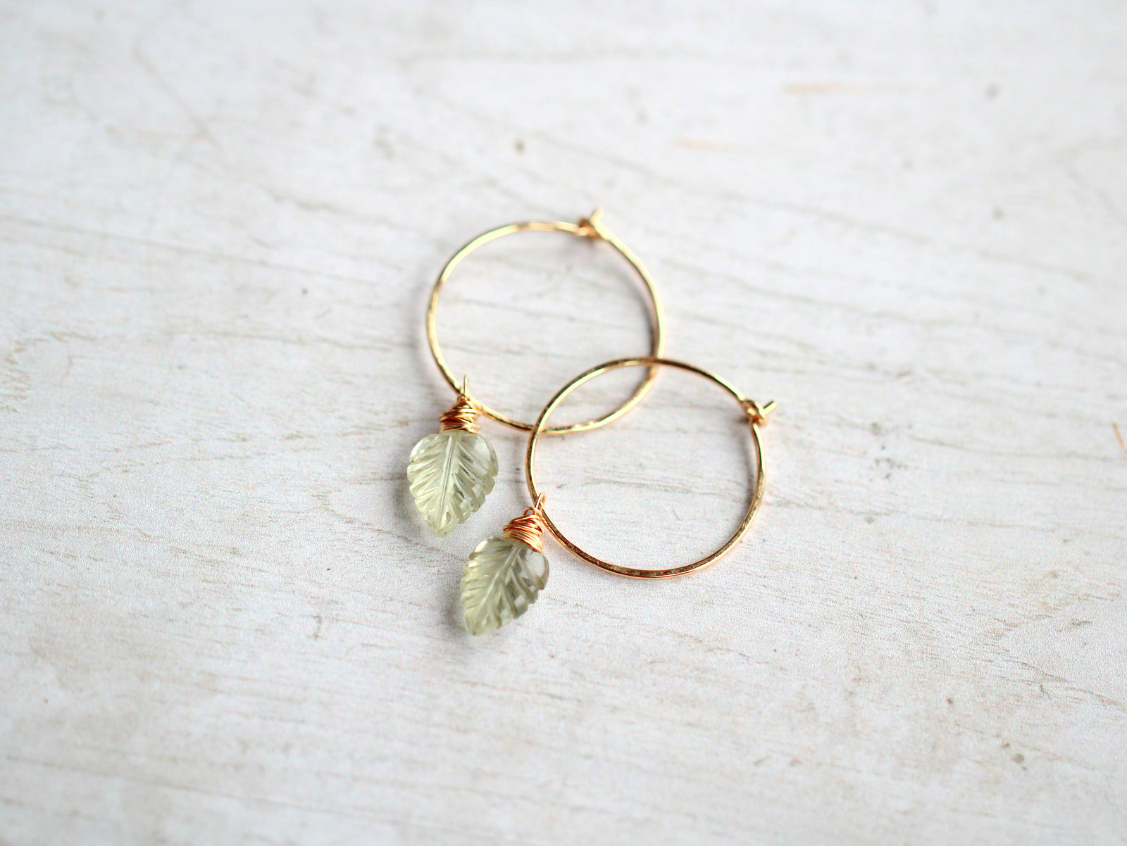 Palm Hoops - Prasiolite