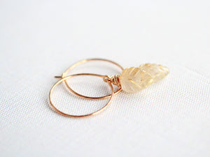 Palm Hoops - Rutilated Quartz