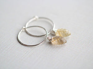 Palm Hoops - Rutilated Quartz