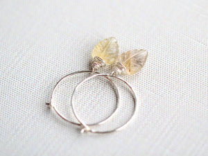 Palm Hoops - Rutilated Quartz