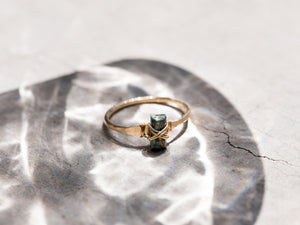 Baguette Gem Ring - Copper Turquoise