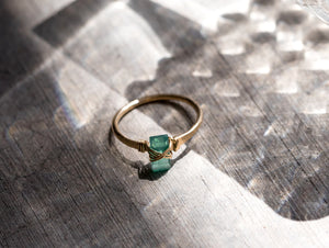 Baguette Gem Ring - Green Onyx