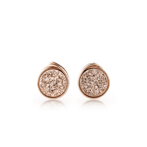 Gilded Rose Gold Druzy Studs