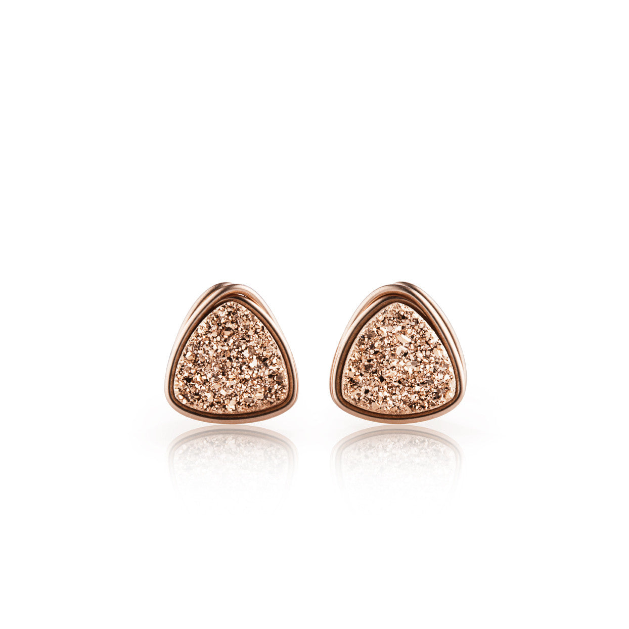 SALE Gilded Triangle Druzy Studs Saressa Designs