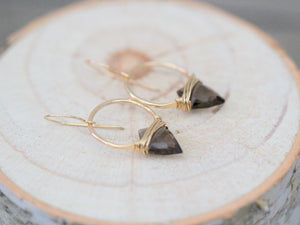 Albatross Earrings - Smoky Quartz