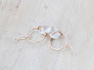 Albatross Earrings - Crystal Quartz