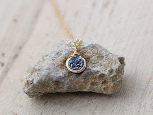 Baby Bezel Pendant Necklace - Sea Farer