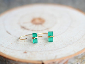 Green Onyx Hug Hoops