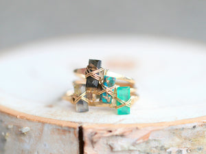 Baguette Gem Ring - Copper Turquoise