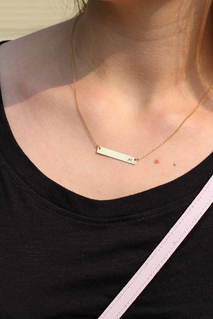 Gold Bar Necklace - Personalized