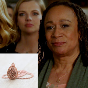 Gilded Druzy Teardrop Necklace - ( As Seen On Chicago Fire )