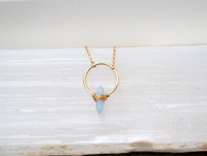 Crest Necklace - Aquamarine