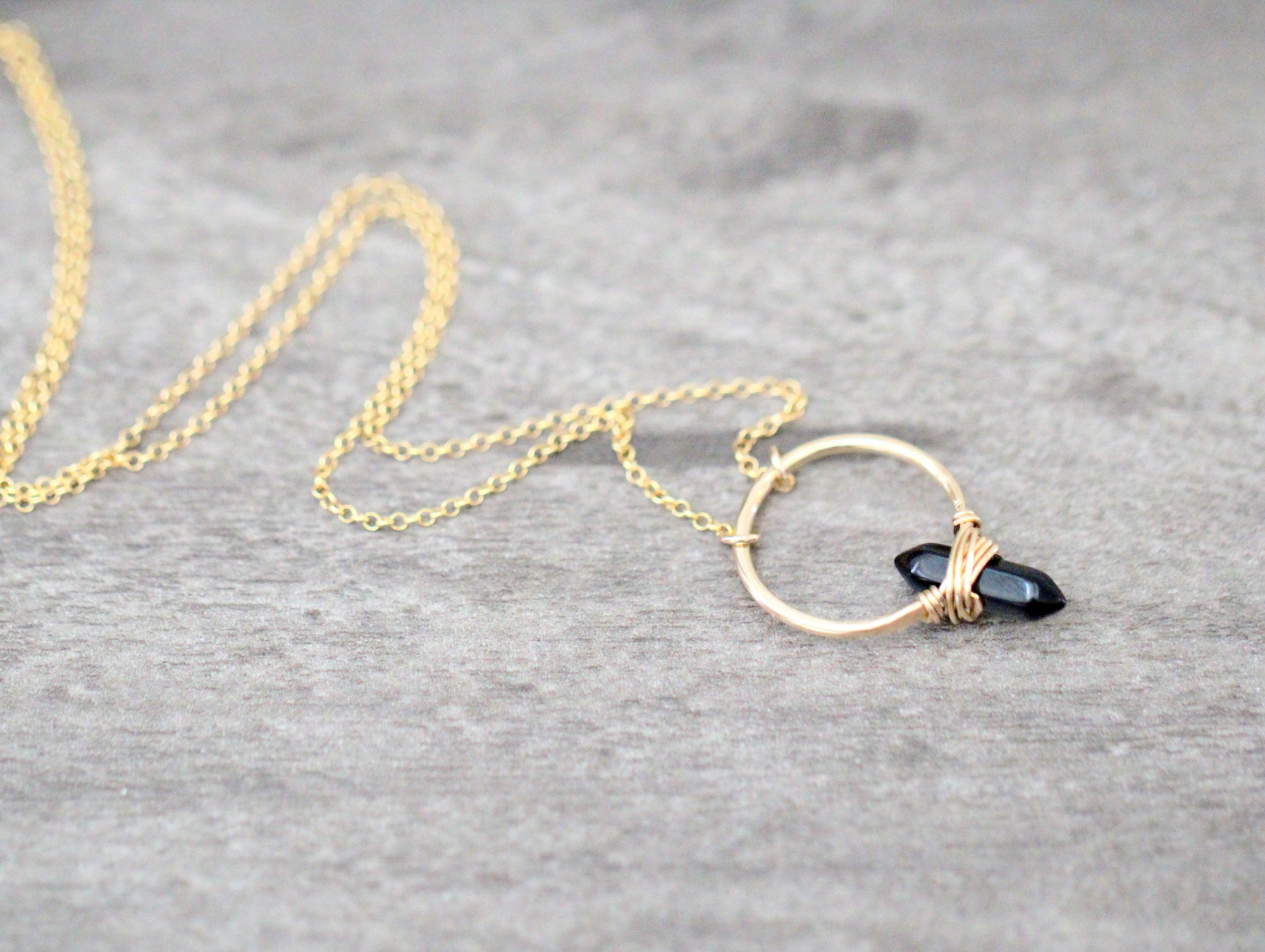 Crest Necklace - Obsidian