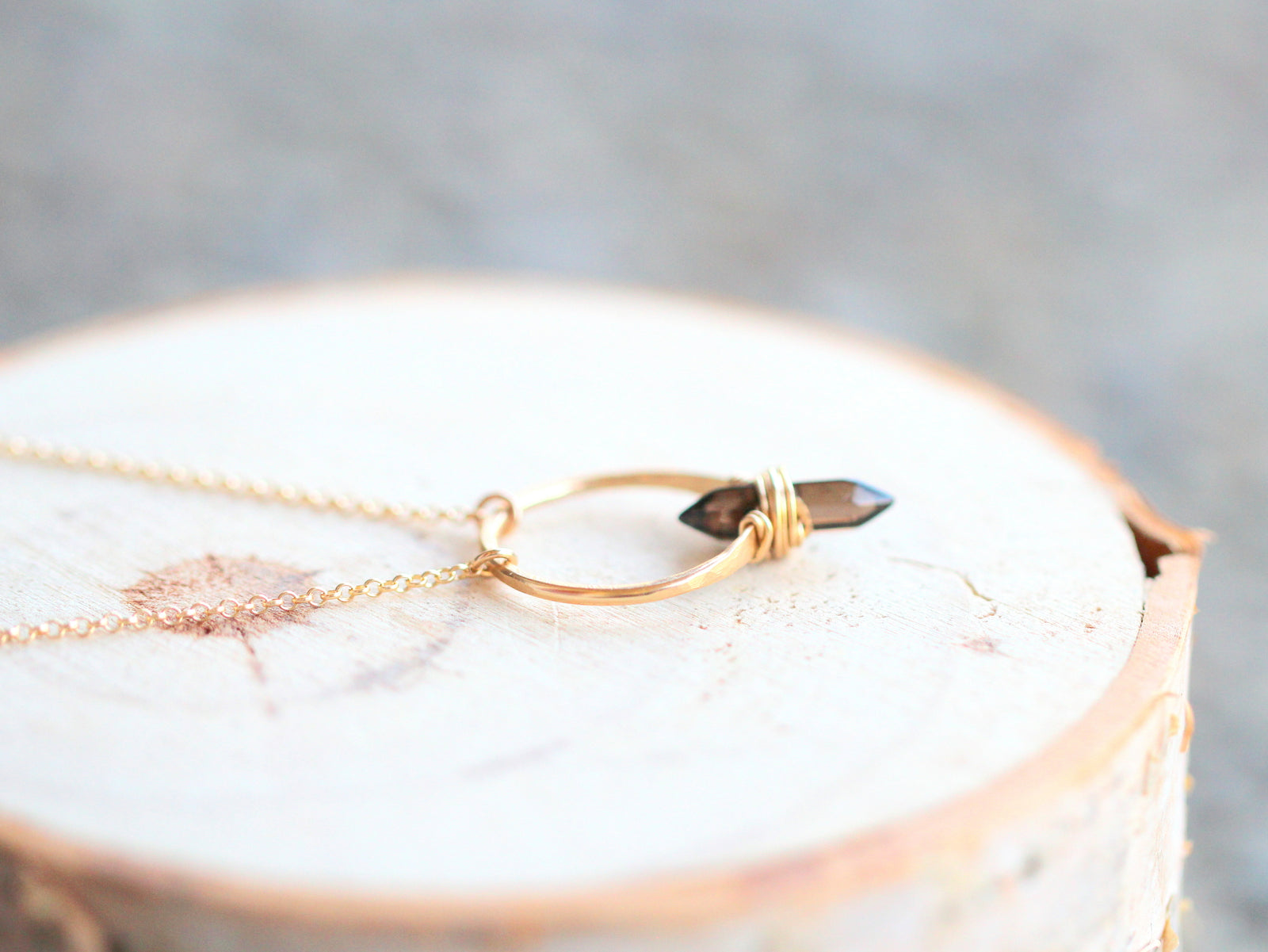 Crest Necklace - Smoky Quartz