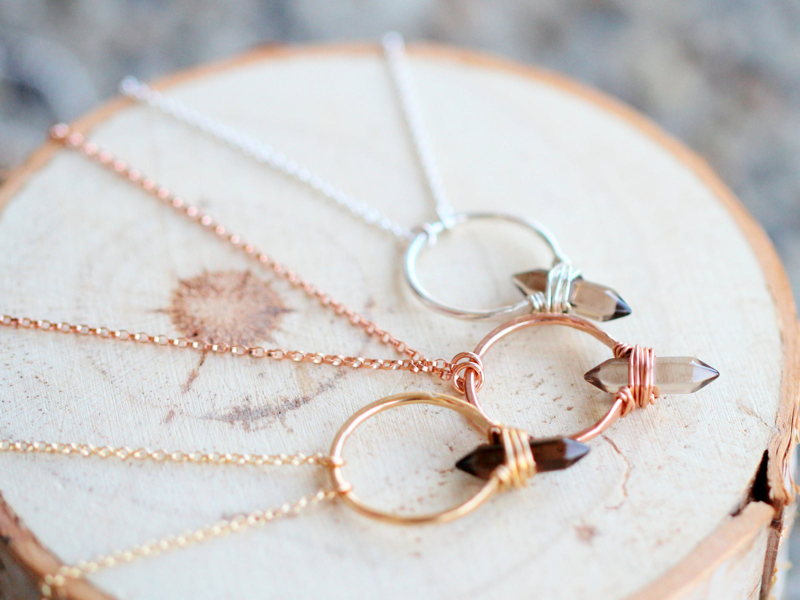 Crest Necklace - Smoky Quartz