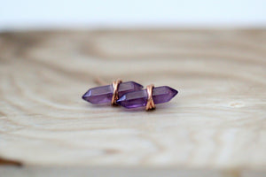 Crest Studs - Amethyst