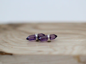 Crest Studs - Amethyst