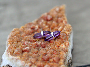 Crest Studs - Amethyst